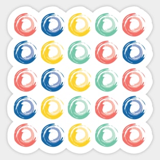 Colorful Circles, Pink, Blue, Yellow and Green Sticker